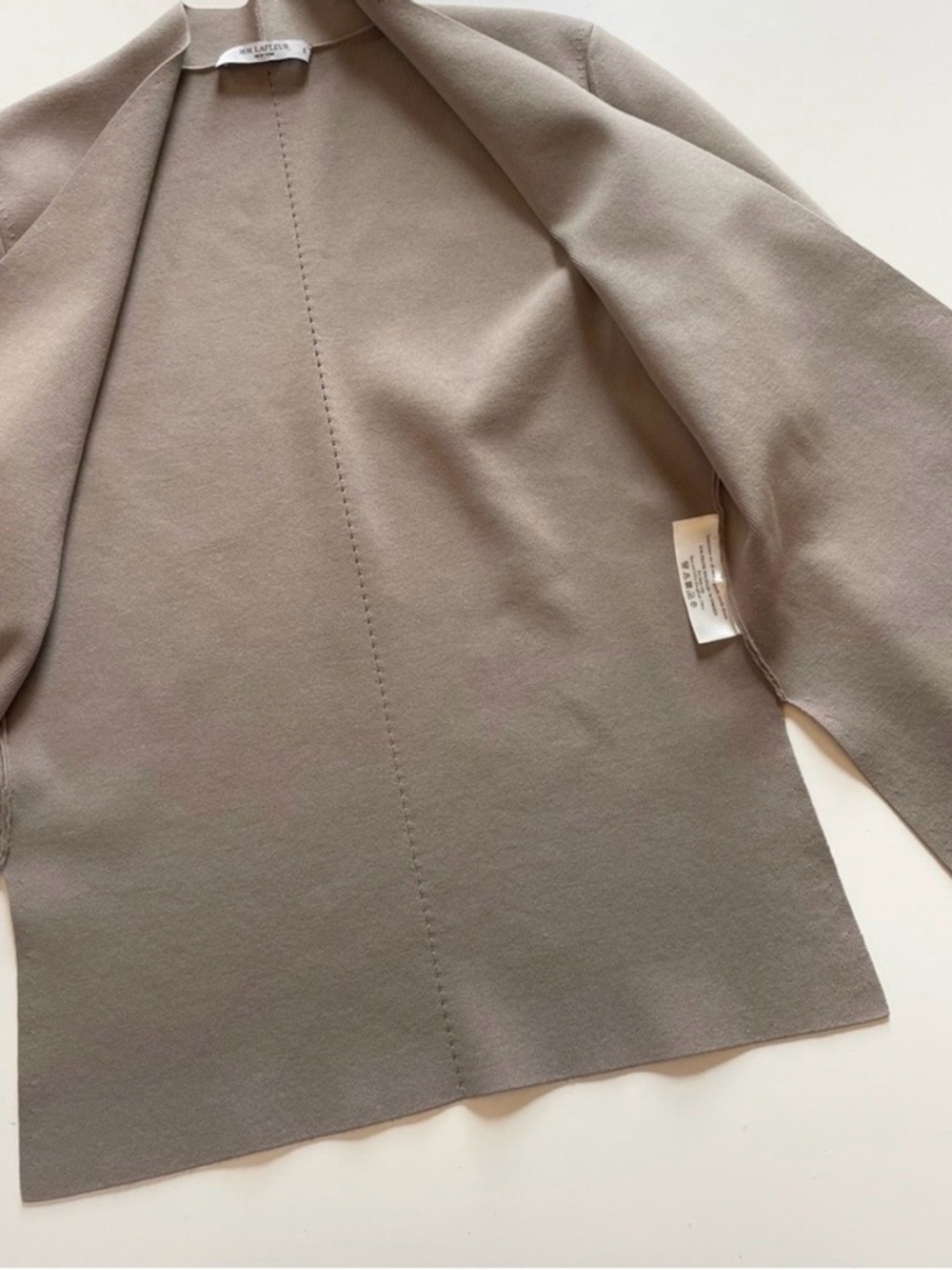 MM.LaFleur Taupe Pearl Jardigan | Open Front Knit Blazer Cardigan | Size Small - Picture 8 of 15